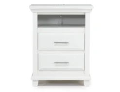 Mor Furniture Bedroom Sets|Bella Panel Bed, Dresser, Mirror & Nightstand In White, Twin