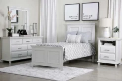 Mor Furniture Beds|Bella Panel Bed In White, Twin
