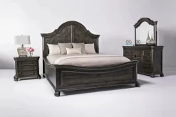 Mor Furniture Beds|Bellamy Arch Panel Bed In Charcoal, Eastern King