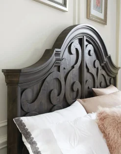 Mor Furniture Beds|Bellamy Arch Panel Bed In Charcoal, Eastern King