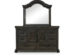 Mor Furniture Bedroom Sets|Bellamy Sleigh Bed, Dresser, Mirror & 4 Drawer Nightstand In , Queen Charcoal