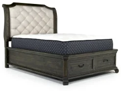 Mor Furniture Bedroom Sets|Bellamy Sleigh Bed, Dresser, Mirror & 4 Drawer Nightstand In , Queen Charcoal