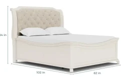 Mor Furniture Beds|Bellamy Sleigh Bed W/ Storage In White, Queen