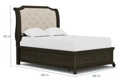 Mor Furniture Beds|Bellamy Sleigh Bed W/ Storage In White, Queen