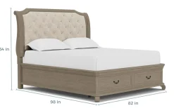 Mor Furniture Beds|Bellamy Sleigh Bed W/ Storage In White, Queen