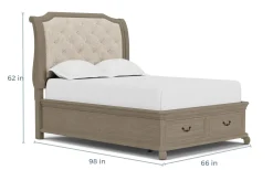 Mor Furniture Beds|Bellamy Sleigh Bed W/ Storage In White, Queen