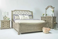 Mor Furniture Beds|Bellamy Sleigh Bed W/ Storage In White, Queen