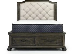Mor Furniture Beds|Bellamy Sleigh Bed W/ Storage In White, Queen