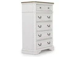 Mor Furniture Dressers & Chests|Bellevue Chest In Antique White & Walnut