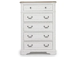 Mor Furniture Dressers & Chests|Bellevue Chest In Antique White & Walnut
