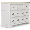 Mor Furniture Dressers & Chests|Bellevue Dresser In Antique White & Walnut