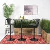 Mor Furniture Barstools|Seating For 2|Bentley Adjustable Height Round Pub Table In Black & 2 Eagle Barstools, Swivel