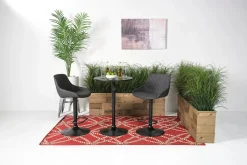 Mor Furniture Barstools|Seating For 2|Bentley Adjustable Height Round Pub Table In Black & 2 Eagle Barstools, Swivel