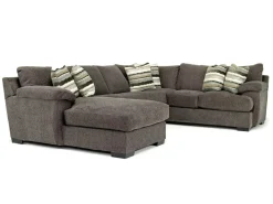 Mor Furniture Sectionals|Bermuda Tux Loveseat Chaise Sectional Ii In , Left Facing Victory Sterling