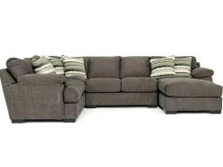 Mor Furniture Sectionals|Bermuda Tux Loveseat Chaise Sectional Ii In , Left Facing Victory Sterling