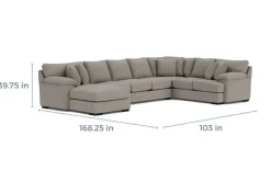 Mor Furniture Sectionals|Bermuda Tux Sofa Chaise Sectional In , Left Facing Victory Sterling