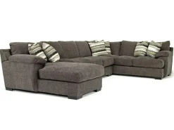 Mor Furniture Sectionals|Bermuda Tux Sofa Chaise Sectional In , Left Facing Victory Sterling