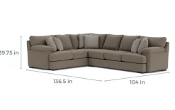 Mor Furniture Sectionals|Bermuda Tux Sofa Sectional In , Left Facing Victory Sterling