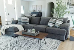 Mor Furniture Sofas|Bermuda Xl Sofa Chaise In , Left Facing, Down Victory Sterling
