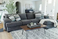 Mor Furniture Sofas|Bermuda Xl Sofa Chaise In , Left Facing, Down Victory Sterling
