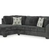 Mor Furniture Sofas|Biddeford Full Pullout Sofa Chaise In Shadow, Left Facing