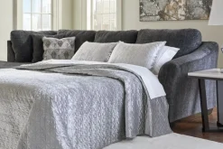 Mor Furniture Sofas|Biddeford Full Pullout Sofa Chaise In Shadow, Left Facing