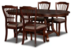 Mor Furniture Seating For 4|Dining Room Sets|Bixby Oval Dining Table & 4 Chairs In Espresso