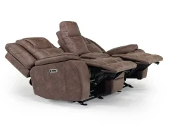 Mor Furniture Reclining Loveseats|Loveseats|Blake 2 Power Console Loveseat In Reina Bark