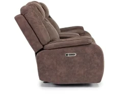 Mor Furniture Reclining Loveseats|Loveseats|Blake 2 Power Console Loveseat In Reina Bark