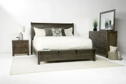 Mor Furniture Bedroom Sets|Blue Ridge Panel Bed, Dresser, Mirror & Nightstand In Rustic Gray, Queen