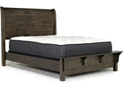 Mor Furniture Bedroom Sets|Blue Ridge Panel Bed, Dresser, Mirror & Nightstand In Rustic Gray, Queen