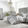 Mor Furniture Bedroom Sets|Boho Chic Platform Bed, Dresser, Mirror & Nightstand In Washed White, Full