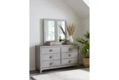 Mor Furniture Bedroom Sets|Boho Chic Platform Bed, Dresser, Mirror & Nightstand In Washed White, Full