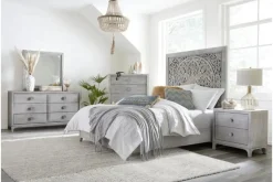 Mor Furniture Beds|Boho Chic Platform Bed In Washed White, Full