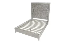 Mor Furniture Beds|Boho Chic Platform Bed In Washed White, Full