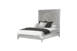 Mor Furniture Beds|Boho Chic Platform Bed In Washed White, Full