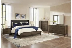 Mor Furniture Beds|Boracay Panel Bed W/ Storage In Wild Oats Brown, Queen