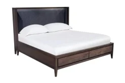 Mor Furniture Beds|Boracay Panel Bed W/ Storage In Wild Oats Brown, Queen