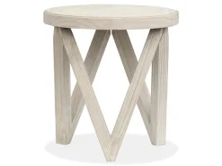 Mor Furniture Sofa & End Tables|Bostwick Round End Table In Coconut Cream