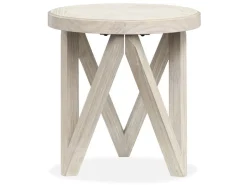 Mor Furniture Sofa & End Tables|Bostwick Round End Table In Coconut Cream