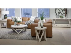 Mor Furniture Sofa & End Tables|Bostwick Round End Table In Coconut Cream