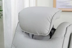 Mor Furniture Reclining Loveseats|Loveseats|Bowden 2 Power Console Loveseat W/ Cooler In Blanca Light Gray Leather