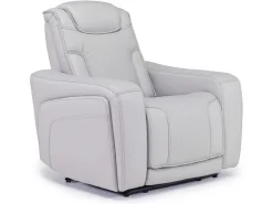 Mor Furniture Recliners|Bowden 2 Power Recliner In Blanca Light Gray Leather