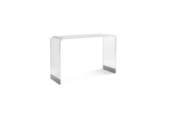 Mor Furniture Sofa & End Tables|Bowie Sofa Table In Clear Acrylic/Brushed Stainless Steel