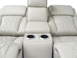 Mor Furniture Reclining Loveseats|Loveseats|Boyington 2 Power Console Loveseat In Gray Leather