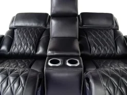 Mor Furniture Reclining Loveseats|Loveseats|Boyington 2 Power Console Loveseat In Gray Leather