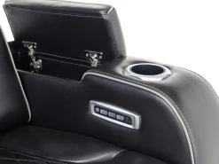 Mor Furniture Reclining Loveseats|Loveseats|Boyington 2 Power Console Loveseat In Gray Leather