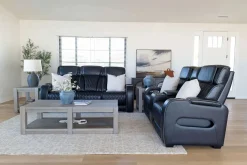 Mor Furniture Reclining Loveseats|Loveseats|Boyington 2 Power Console Loveseat In Gray Leather