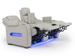 Mor Furniture Reclining Loveseats|Loveseats|Boyington 2 Power Console Loveseat In Gray Leather