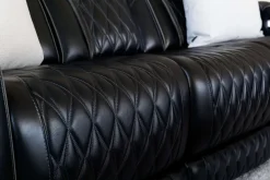 Mor Furniture Reclining Sofas|Sofas|Boyington 2 Power Sofa W/ Drop Down Table In Black Leather